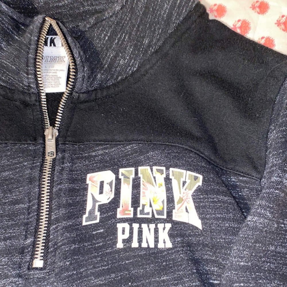 Pink half-zip sweatshirt